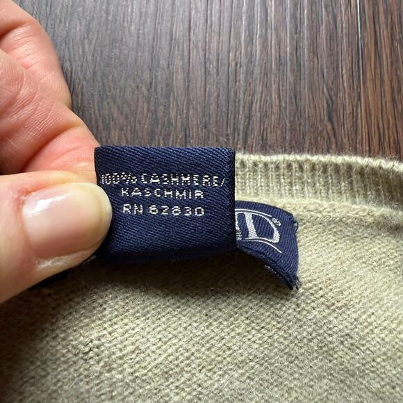 Lands’ End 100% Cashmere Crewneck Sweater Sage Green Women’s S Petite - Picture 5 of 7